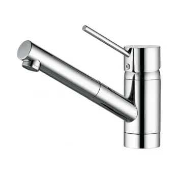 Baterie chiuveta bucatarie Kludi Scope cu dus extractibil si pipa pivotanta crom lucios imagine