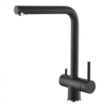 Baterie chiuveta bucatarie neagra cu 3 cai Alveus Aquila imagine