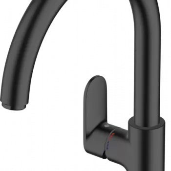 Baterie chiuveta bucatarie neagra, monocomanda, rotunda Hansgrohe Vernis Shape M35 71870670 imagine