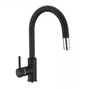 Baterie chiuveta bucatarie negru mat cu dus extractibil Alveus Delos P imagine