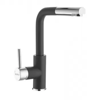 Baterie chiuveta bucatarie negru mat cu dus extractibil Alveus Siros P imagine