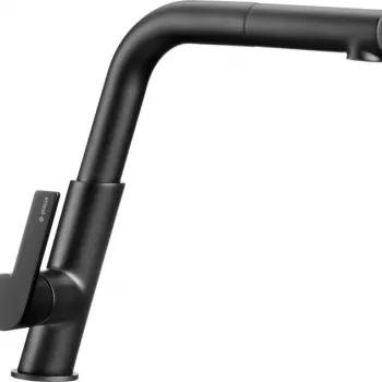 Baterie chiuveta bucatarie negru mat cu dus extractibil, Deante Silia imagine