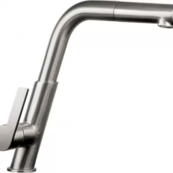 Baterie chiuveta bucatarie otel slefuit cu dus extractabil, Deante Silia imagine