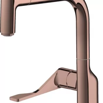 Baterie chiuveta bucatarie red gold lucios cu dus extractibil Hansgrohe Axor Citterio Select imagine