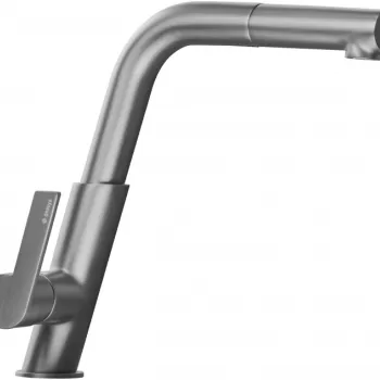 Baterie chiuveta bucatarie titan periat cu dus extractabil, Deante Silia imagine