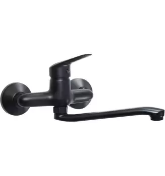 Baterie chiuveta cu montare perete, neagra Deante Boro imagine