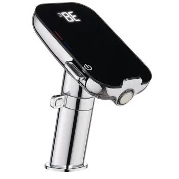 Baterie de baie cu afisaj digital al temperaturii si suport pentru telefon crom, Form Digital imagine