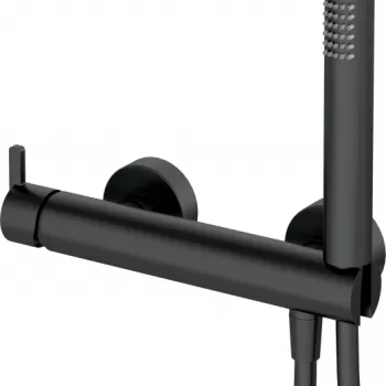 Baterie dus culoare neagra cu para si furtun dus Deante Silia imagine