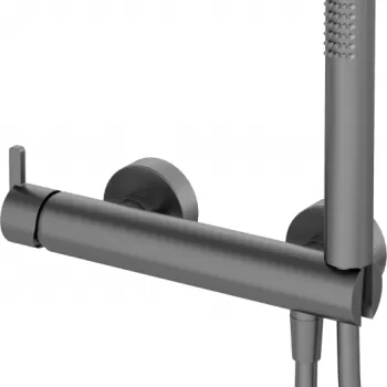 Baterie dus culoare titan cu para si furtun dus Deante Silia imagine