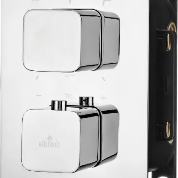 Baterie dus Deante Box Square cu termostat incastrata pentru corp ingropat, crom imagine