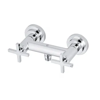 Baterie dus dubla comanda Kludi Nova Fonte, manere cruce, crom lucios imagine