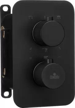 Baterie dus incastrata culoare negru Deante, Box Round imagine