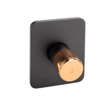 Baterie dus incastrata FDesign Ardesia, corp incastrat inclus, negru mat rose gold lucios imagine