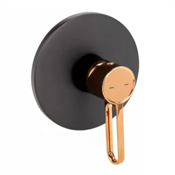 Baterie dus incastrata FDesign Zaffiro, corp incastrat inclus, negru mat rose gold lucios imagine