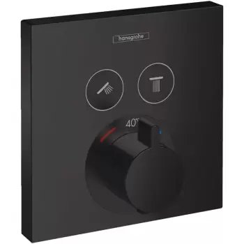 Baterie dus incastrata termostatata negru mat Hansgrohe, ShowerSelect imagine