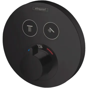 Baterie dus incastrata termostatata negru mat Hansgrohe, ShowerSelect S imagine