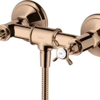 Baterie dus red gold lucios, dubla comanda, Hansgrohe Axor Montreux imagine