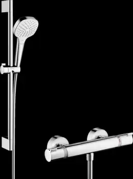 Baterie dus termostatata cu set de dus, culoare crom Hansgrohe Croma Select E 27081400 imagine