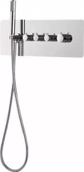 Baterie dus termostatica incastrata culoare crom Deante, Multibox imagine