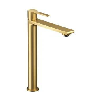 Baterie inalta pentru lavoar 297 mm, auriu periat, Cersanit Virgo imagine