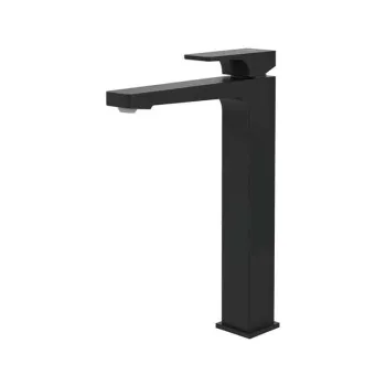 Baterie inalta pentru lavoar cu ventil click-clack, negru mat, VilleroyBoch Architectura Square imagine