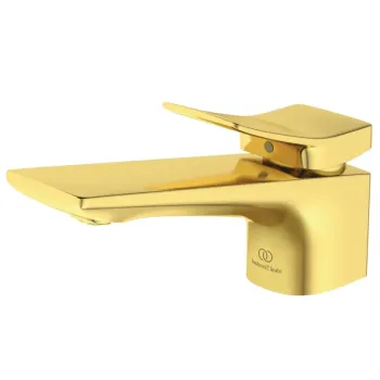 Baterie lavoar, auriu lucios cu pipa fixa, Ideal Standard Conca imagine
