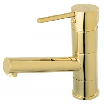 Baterie lavoar auriu lucios, pipa pivotanta, Ferro Fiesta imagine