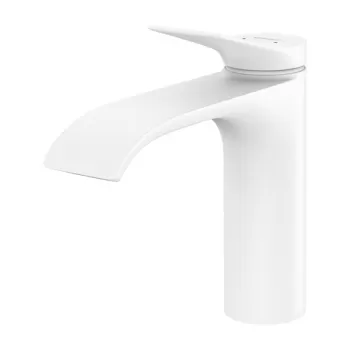 Baterie lavoar baie alb mat, cu ventil inclus Hansgrohe Vivenis 110, CoolStart imagine