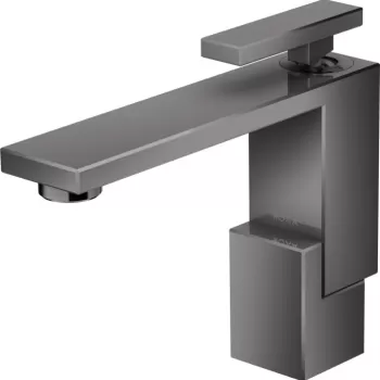 Baterie lavoar baie antracit lucios cu ventil click-clack, Hansgrohe Axor Edge 130 imagine