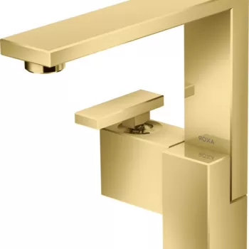 Baterie lavoar baie auriu lucios cu ventil click-clack, Hansgrohe Axor Edge 190 imagine