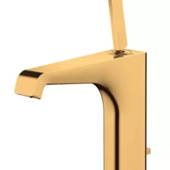 Baterie lavoar baie auriu lucios cu ventil pop-up Hansgrohe Axor Citterio E imagine