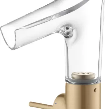 Baterie lavoar baie bronz periat sticla transparenta cu ventil inclus Hansgrohe Axor Starck V 140 imagine