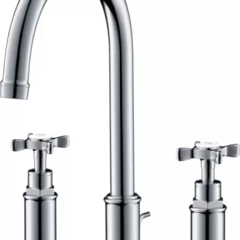 Baterie lavoar baie crom cu 3 orificii si ventil pop-up Hansgrohe Axor Montreux 180 imagine