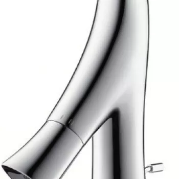 Baterie lavoar baie crom cu ventil pop-up, pipa 116 mm, Hansgrohe Axor Starck Organic 80 imagine