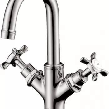 Baterie lavoar baie crom, dubla comanda, ventil pop-up, Hansgrohe Axor Montreux 160 imagine