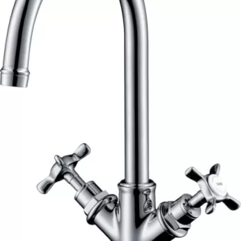 Baterie lavoar baie crom, dubla comanda, ventil pop-up, Hansgrohe Axor Montreux 210 imagine