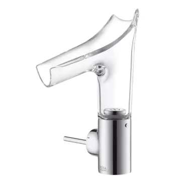 Baterie lavoar baie crom sticla transparenta cu ventil inclus Hansgrohe Axor Starck V 140 imagine