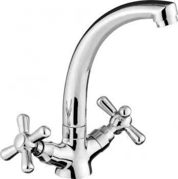 Baterie lavoar baie culoare crom, dubla comanda, Deante Symetrio imagine