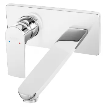 Baterie lavoar baie incastrata crom lucios, pipa 220 mm, Ferro Algeo Square imagine