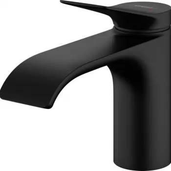 Baterie lavoar baie negru mat cu ventil inclus Hansgrohe Vivenis 80 imagine