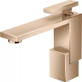 Baterie lavoar baie red gold lucios cu ventil click-clack, Hansgrohe Axor Edge 130 imagine