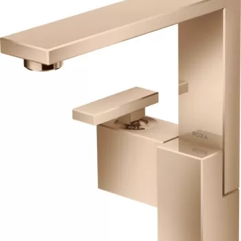 Baterie lavoar baie red gold lucios cu ventil click-clack, Hansgrohe Axor Edge 190 imagine