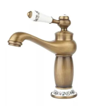 Baterie lavoar bronz antichizat, monocomanda, montare pe blat imagine