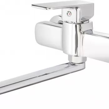 Baterie lavoar crom lucios cu pipa pivotanta 288 mm Deante Maro imagine