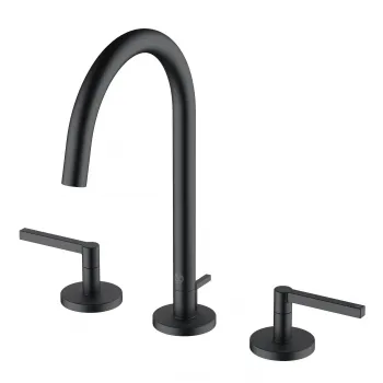 Baterie lavoar cu 3 orificii Kludi Nova Fonte, ventil inclus, negru mat imagine