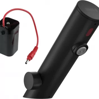 Baterie lavoar cu senzor, culoare negru, 4 baterii AA, control temperatura, Deante Sense imagine