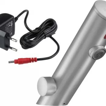 Baterie lavoar cu senzor, culoare otel slefuit, alimentare retea 230 6V, control temperatura, Deante Sense imagine