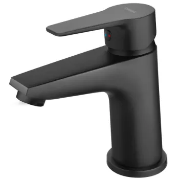 Baterie lavoar cu ventil clik-clack, negru mat, Ferro Ritto imagine