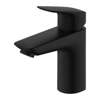 Baterie lavoar cu ventil inclus, negru mat, Hansgrohe Logis 100 imagine