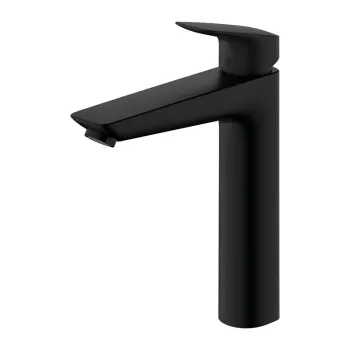 Baterie lavoar cu ventil inclus, negru mat, Hansgrohe Logis 190 imagine